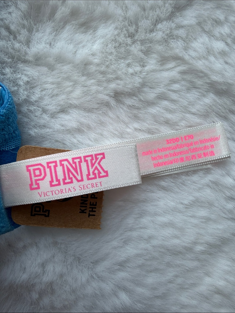 PINK Victoria's Secret Bright Blue Star-Print Wireless Bra size 32DD - Picture 8 of 12